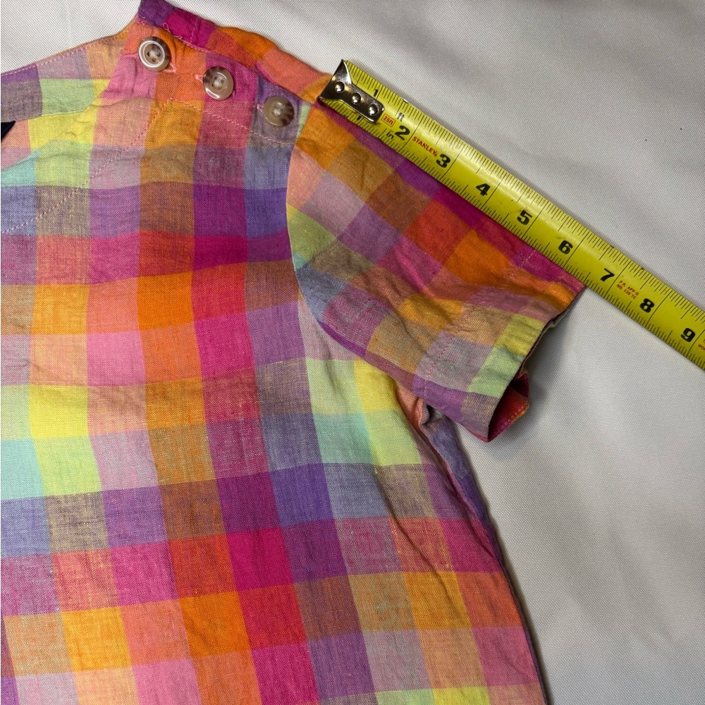 Lands' End Colorful Plaid Blouse Size XS - Picture 10 of 11
